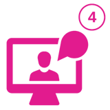 A graphic image displaying video based interviewing