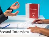 A graphic image displaying the second interview