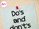 A graphic image displaying CV do's and don'ts
