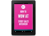 How to Wow at Every Sales Interview eBook displayed on a tablet screen by Aaron Wallis Sales Recruitment