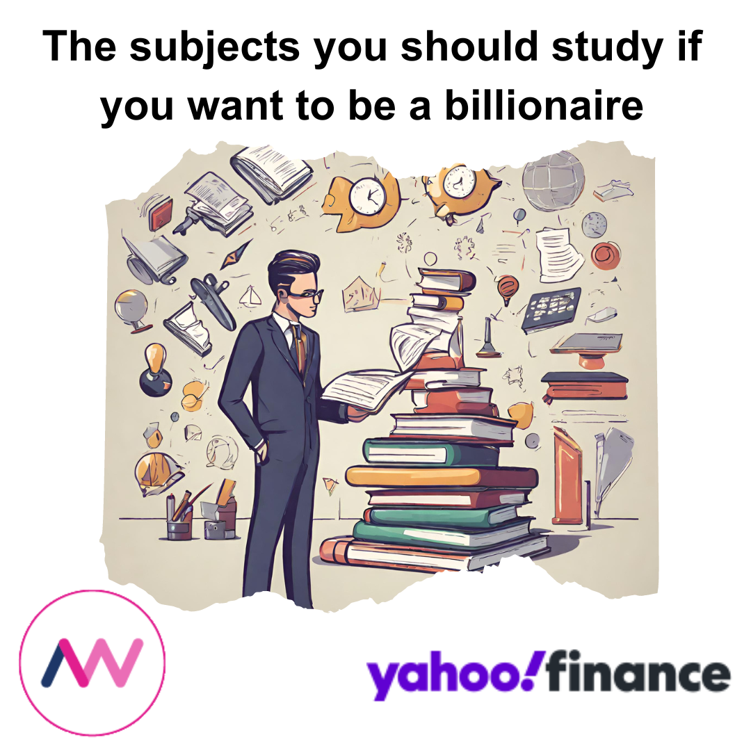 An image displaying a man studying what billionaires' study