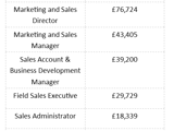 A graphic image displaying how much sales professionals in Birmingham earn