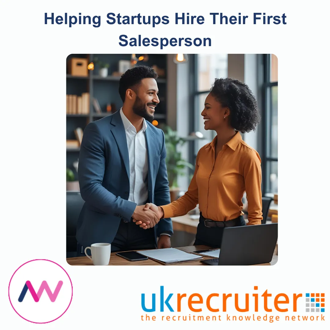 AI generated picture of an entrepruneur hiring their first employee and shaking hands