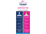 A graphic image displaying when to use a sales temp or a a sales contractor