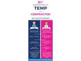 A graphic image displaying when to use a sales temp or a a sales contractor