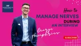 How to Manage Nerves During an Interview – Aaron Wallis Sales Recruitment thumbnail featuring George Humphries in a blue suit on a pink background with bold text.