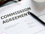 A graphic image displaying a commission agreement