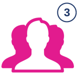 A graphic image displaying three candidates