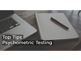 A graphic logo displaying top tips for psychometric tests