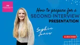How to Prepare for a Second Interview Presentation – Aaron Wallis Sales Recruitment thumbnail featuring Sophie Jones smiling on a blue background with bold text.