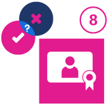 A graphic image displaying 8 successful hiring tips