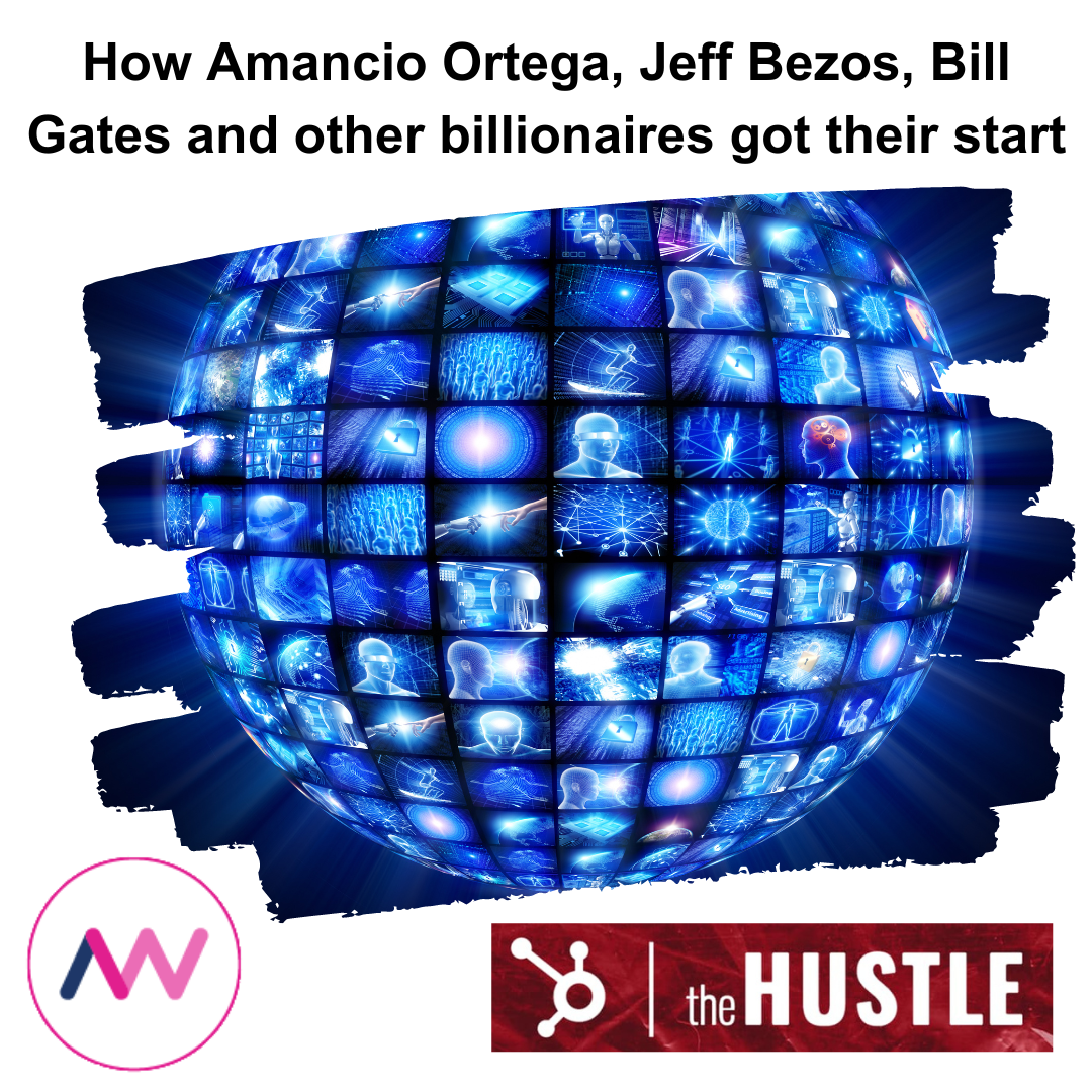 An image displaying billionaires' first jobs. 