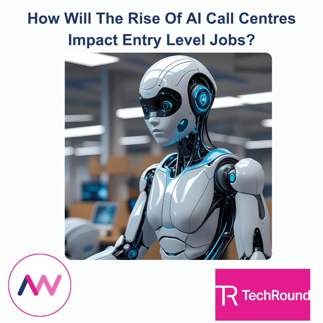 Image of a robot in a call centre environment