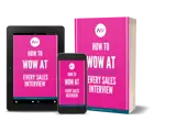 How to Wow at Every Sales Interview book cover mockup shown on paperback, tablet, and smartphone by Aaron Wallis Sales Recruitment