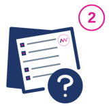 A graphic image displaying 2 questions