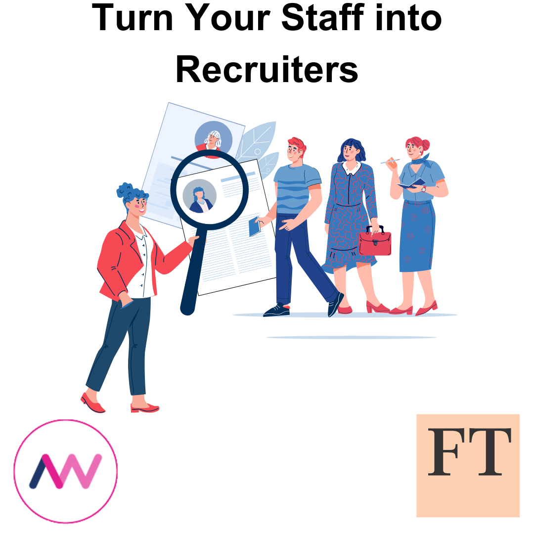 Graphic of a woman with a magnifying glass