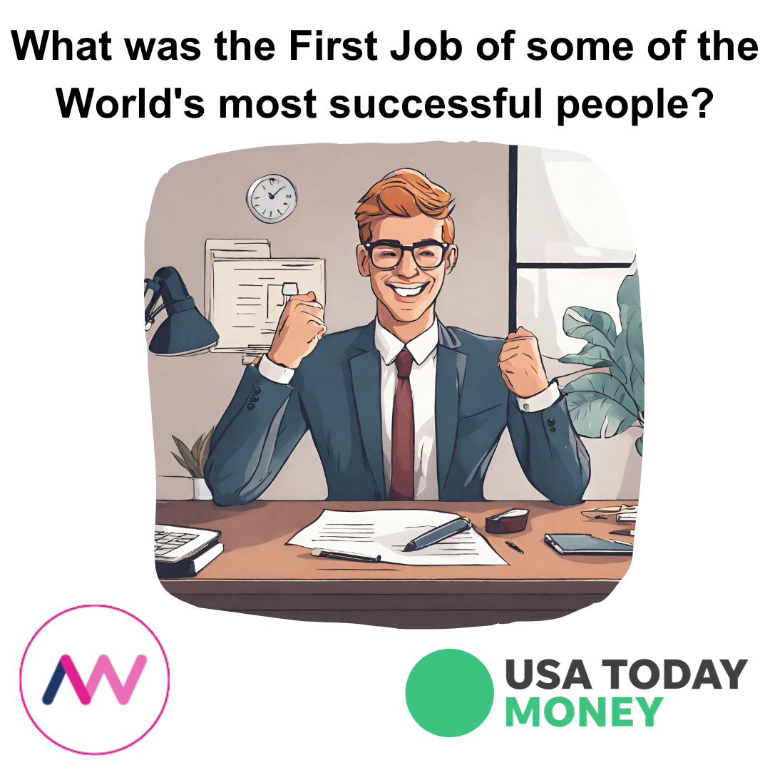 An image displaying a man working the same first job as most successful people.